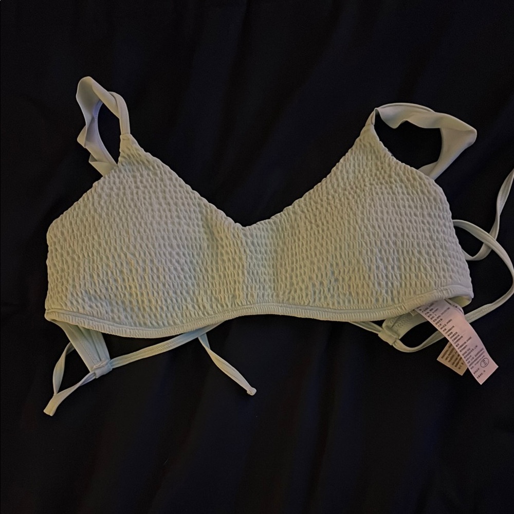 Hollister Textured Baby Blue Bikini top